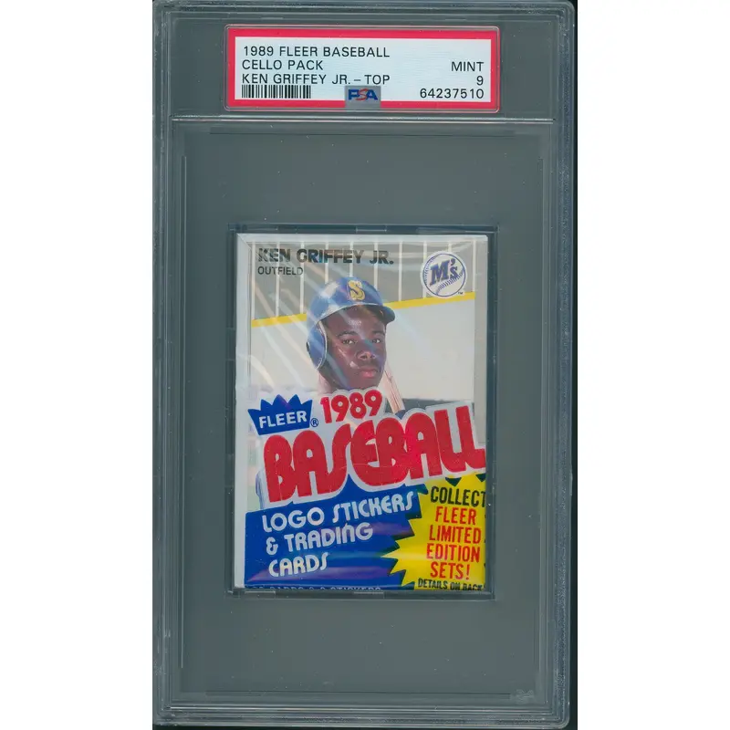 1989 Fleer Baseball Unopened Cello Pack PSA 9 Ken Griffey Jr. Top *7510