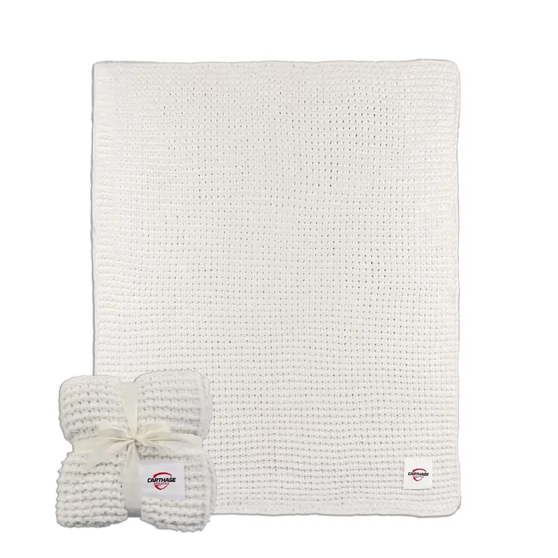 Carthage College Cable Knit Throw 50x60