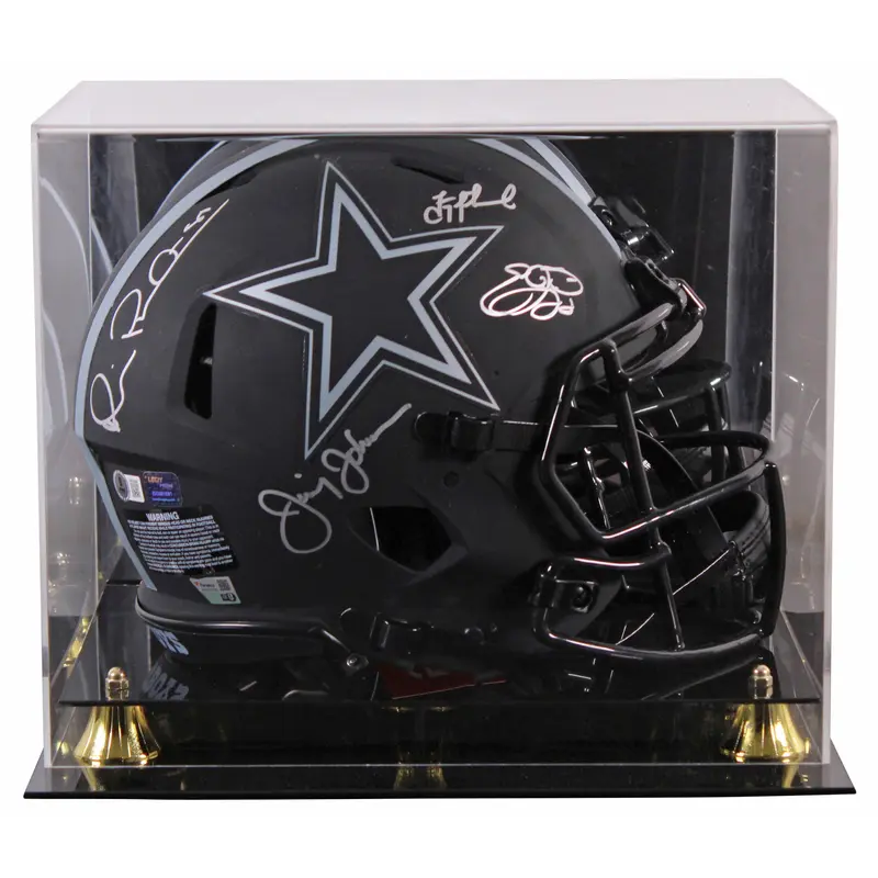 Cowboys (4) Aikman, Smith +2 Signed Eclipse F/S Speed Proline Helmet W/ Case BAS