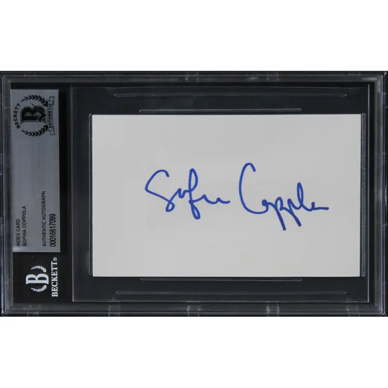 Sophia Coppola The Godfather Part 3 Authentic Signed 3x5 Index Card BAS Slab 1