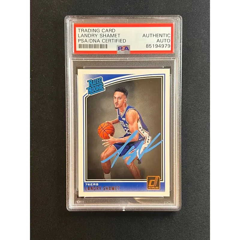 2018-19 Panini Donruss #158 Landry Shamet Signed Card AUTO PSA/DNA Slabbed 76ers