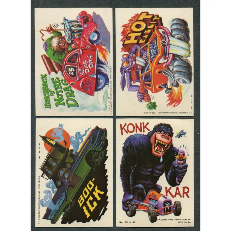 1980 Topps Weird Wheels Stickers Complete Set (55) NM NM/MT