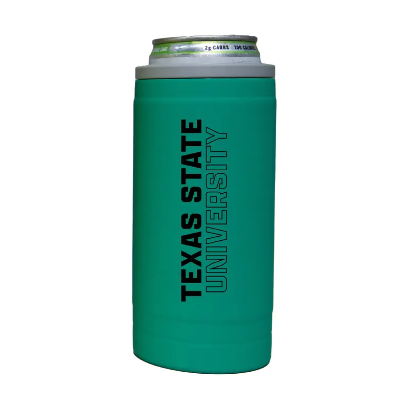 Texas State 12oz Optic Stacked Soft Touch Slim Coolie