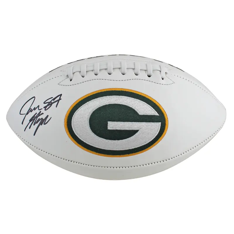 Packers Jace Sternberger Authentic Signed White Panel Logo Football BAS Witness