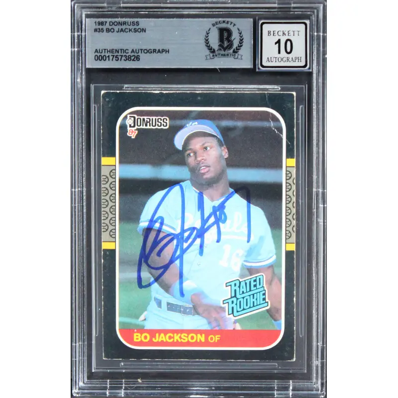 Royals Bo Jackson Authentic Signed 1987 Donruss #35 Card Auto 10! BAS Slabbed