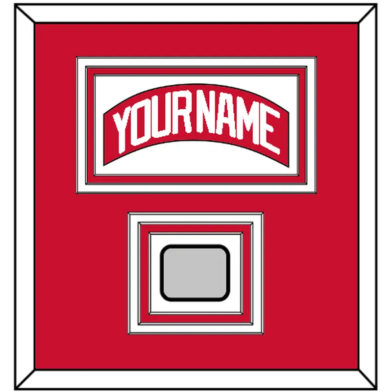 Detroit Nameplate & Stanley Cup Finals Patch - Home Red (2007-2017) - Triple Mat 1